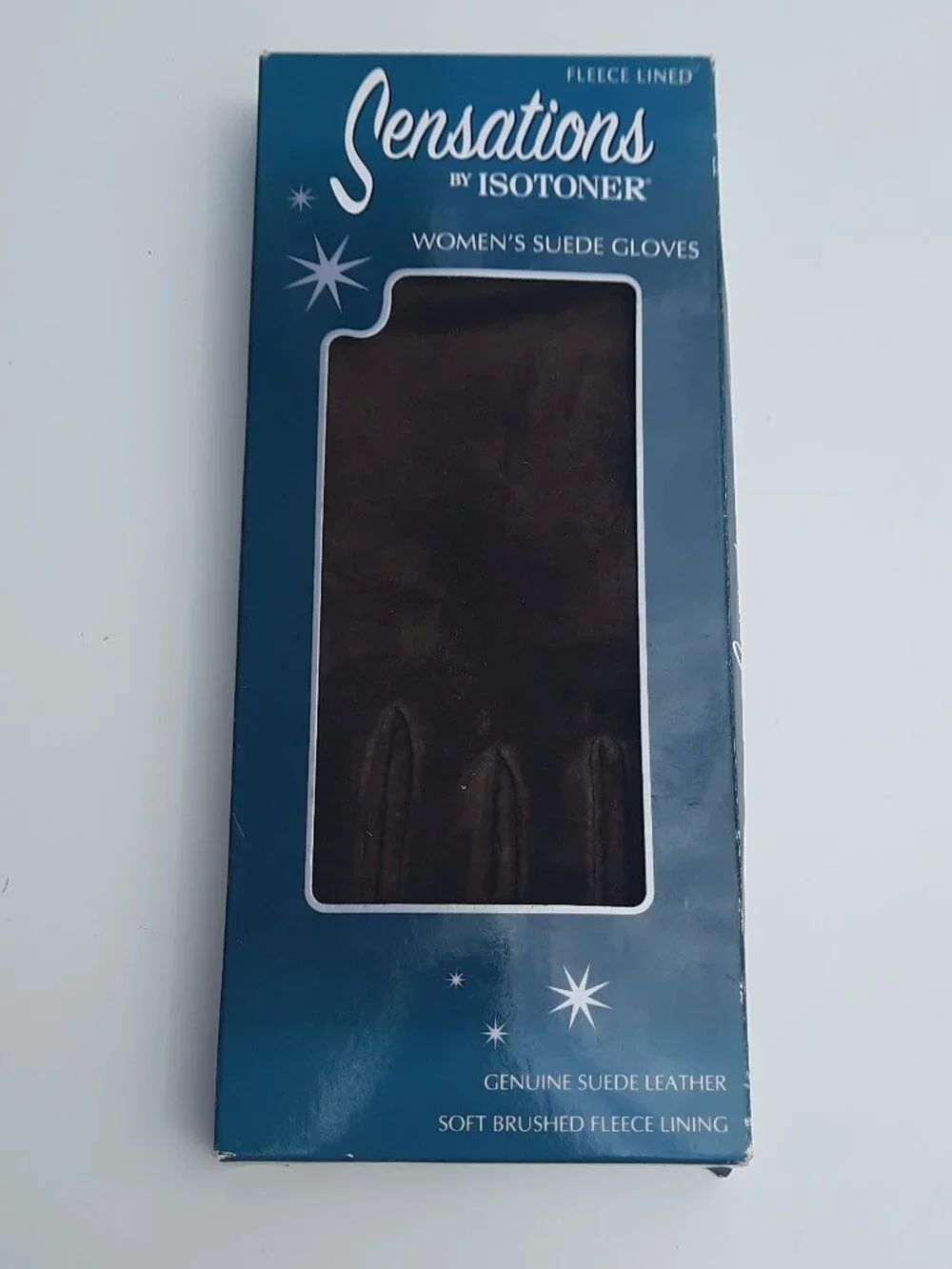 Isotoner Sensations Womens Suede Gloves Brown Medium Fleece Lined NIB - Picture 1 of 4